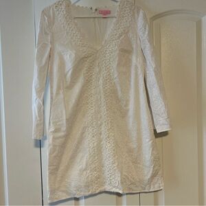 Lilly Pulitzer white lace trim dress
